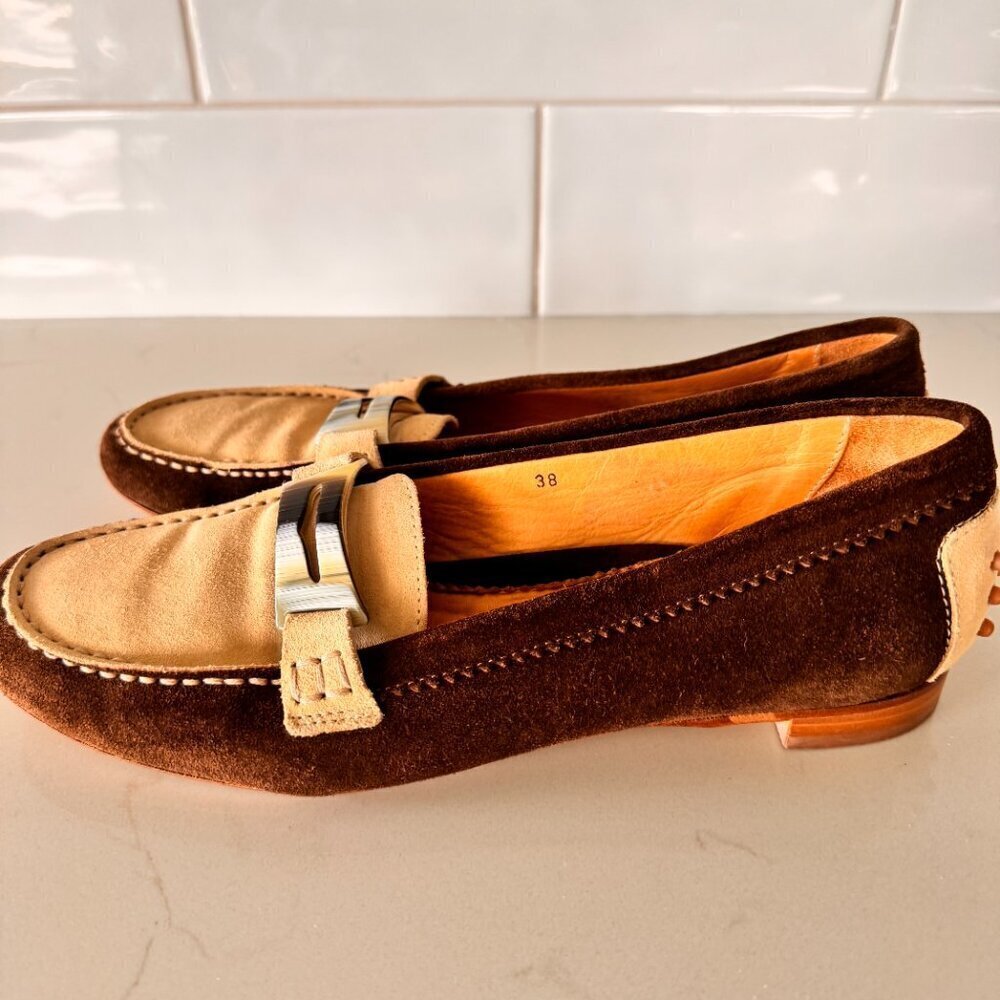 Vintage Tommy Bahama Suede Driving Loafers Brown - Made in Italy - Picture 5 of 8